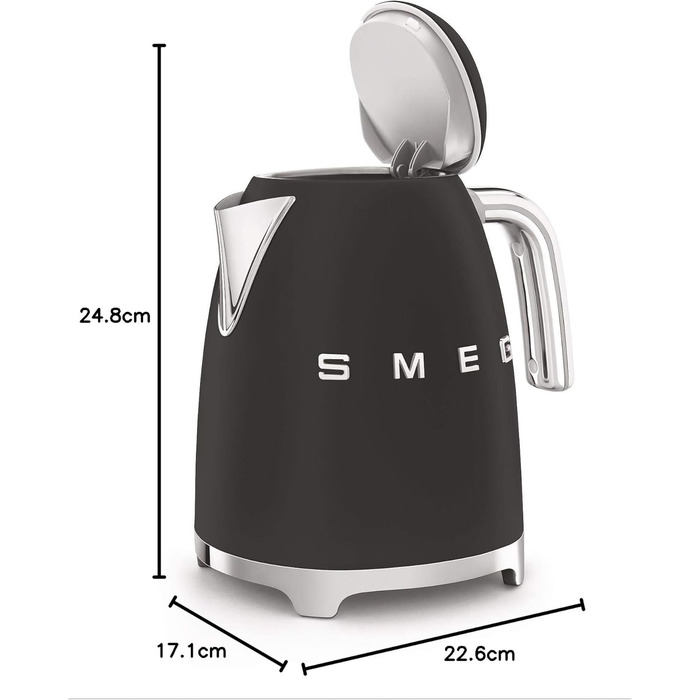 Чайник електричний SMEG Anni50, чорний матовий KLF03BLMEU