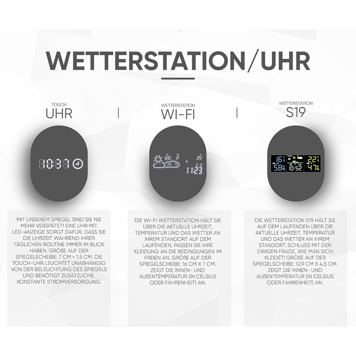 Дзеркало для ванної кімнати Artforma з підсвічуванням, 120x70 см, без рами, сучасний дизайн, індивідуальне замовлення