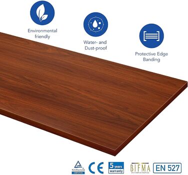 Стол робочий електричний регульований FLEXISPOT EF1 140x80 см - Магогоний, сірий каркас, пам'ять, швидка збірка