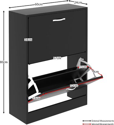 Тумба для взуття Vida Designs дерево-алюміній 80x24x60 см чорна