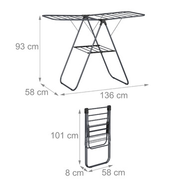 Розкладна сушарка Relaxdays з крилами