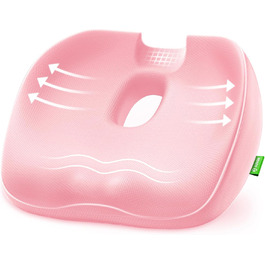 Ортопедична подушка для сидіння AUVON: комфорт при геморої, для офісу, авто, інвалідного візка. Зняття болю при ішіасі та вагітності (рожева)