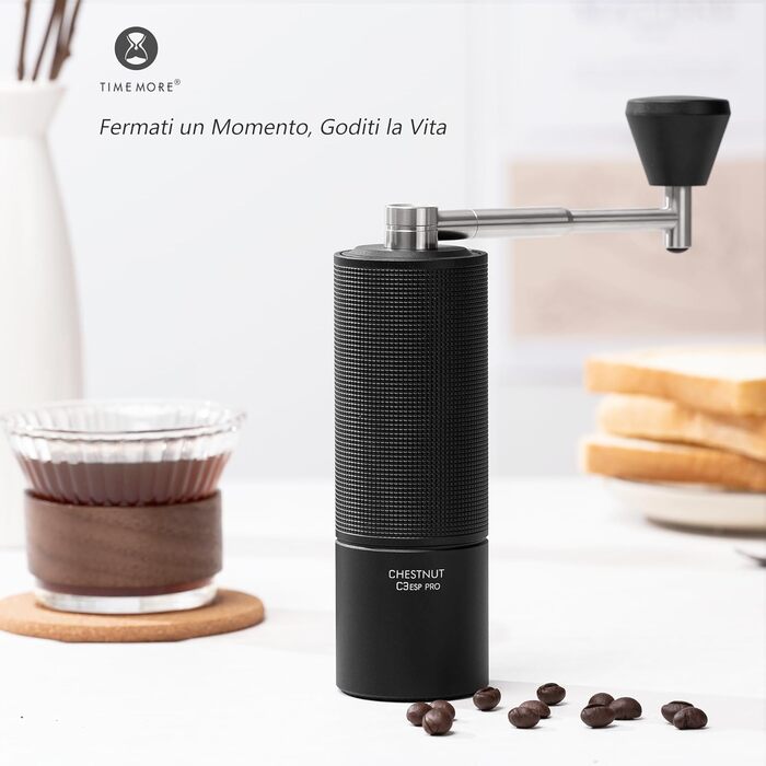Ручна кавомолка TIMEMORE Chestnut C3 ESP PRO, чорна - для еспресо та френч-прес