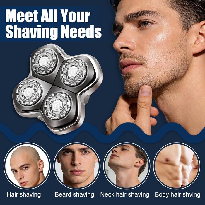 Смінні леза Pro 4 для голильниці для лисини Pitbull Skull, Butterfly Kiss Pro та Palm Shavers, водонепроникна гнучка бритва для чоловіків (волога та суха гоління)