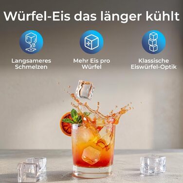 Льодогенератор KLAMER 24 кг/добу, 3 розміри кубиків льоду, резервуар 2.2 л, 130 Вт - тихий льодогенератор для дому та бізнесу