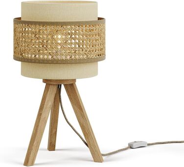 Стійка лампа Vicco Morten з ротангу, 26 x 45 см, для читання, кремового кольору