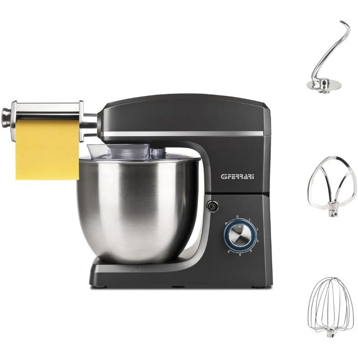 Кухонна машина Pastaio 10 & Lode, 1500 Вт, 10 літрів, нержавіюча сталь, 6 швидкостей, сірий колір