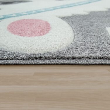 Домашній дитячий килимок TT з малюнком сірої альпаки 3-D дизайнерський міцний пухнастий м'який короткий ворс, розмір 120x170 см (діаметр 133 см в квадраті)