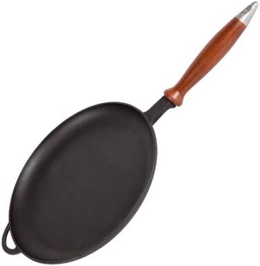 Сковорода для млинців чавунна сковорода для млинців зі знімною дерев'яною ручкою (20 см)
