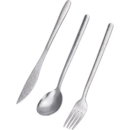 Набір столових приборів iBasingo Titan для кемпінгу: ложка, виделка, ніж, палочки для їжі. Металевий посуд з довгими ручками для подорожей та повсякденного використання. Модель Ti1056T/Ti1056t