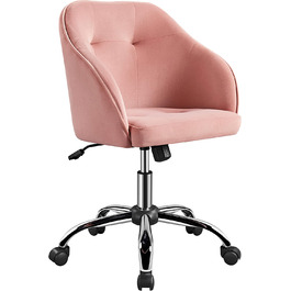 Офісне крісло Yaheetech ергономічне робоче крісло обертове крісло Регульоване по висоті Комп'ютерне крісло з коліщатками дихаюча інвалідна коляска вантажопідйомність до 136 кг (світло-рожевий)