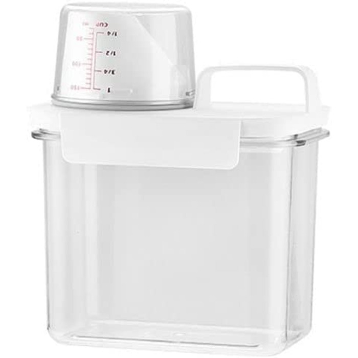 Побутова мірна чашка для прання GUODUN з кришкою і ручкою, скляне відро для зберігання зерна, контейнер для прального порошку, коробка для миючого засобу (