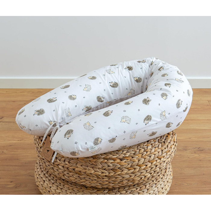 Подушка для вагітних LOOLAY 170 см - подушка для годування, подушка для сну на боці, 100% бавовна, знімний чохол, подушка для вагітних (Іжачок)