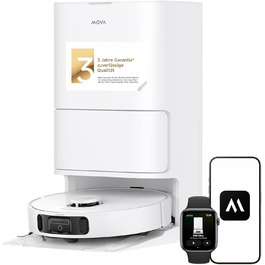 Робот-пилосос Mova E40 Ultra з функцією миття, автоматичним очищенням, потужністю 19000 Па, MaxiReach-мопом, бічними щітками, вбудованим резервуаром 80 мл та базою для 75 днів прибирання