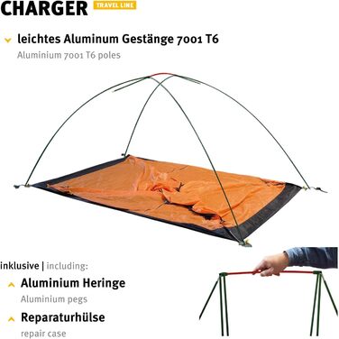 Намети Wechsel Professional Dome Tent Charger - Travel Line - Універсальний геодезичний намет на 2 особи Дуб лавр One size