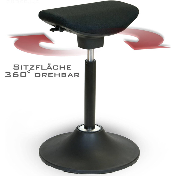 Крісло-трансформер VERSEE V1703 з тканини, чорне: регульована висота, поворотне, для офісу та дому