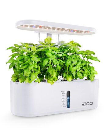 iDOO Система гідропоніки Smart Garden: 10 касет, таймер, LED лампа, вентилятор, регульована висота, для вирощування зелені