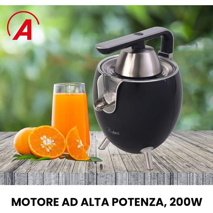 Соковижималка ARSPRE03 JUICE ART, невеликий електричний дизайнерський прес - соковижималка для цитрусових 0,5 л з фільтром з нержавіючої сталі, 2 конуса соковижималки для цитрусових - ідеально підходить для вичавлювання соку з апельсинів і гранатів