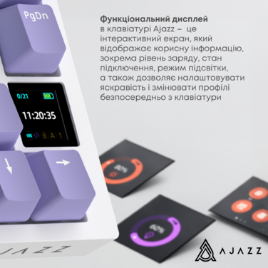 Бездротова механічна клавіатура Ajazz AK820 PRO 75% Flying Fish Switch White RGB (AK820PRO-FF-PWB)