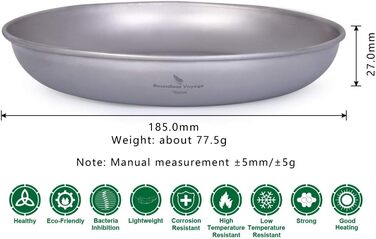 Тарілка для кемпінгу iBasingo Titan Teller 18.5 см: міцна, легка, для пікніка та приготування їжі