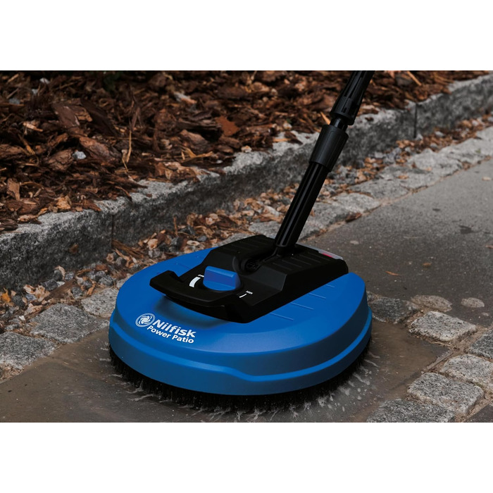 Мийка високого тиску Nilfisk E 145 Bar з пінотворечем, насадкою для очищення поверхонь, щіткою та набором для прочищення труб (2100 Вт) (E145.4 + Power Patio)