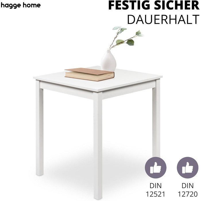 Скандинавський дерев'яний стіл Hagge Home 68x68 см - обідній, кухонний, письмовий, для дому та офісу, дитячий
