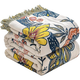 Плед Boho з 100% бавовни, стиль кантрі, 150x200 см, колір гранат