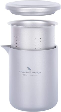 Чашка для кави Boundless Voyage з подвійними стінками з титану, легкий чайник з фільтром, похідний посуд (тільки для чашок Ti3120-400 мл)