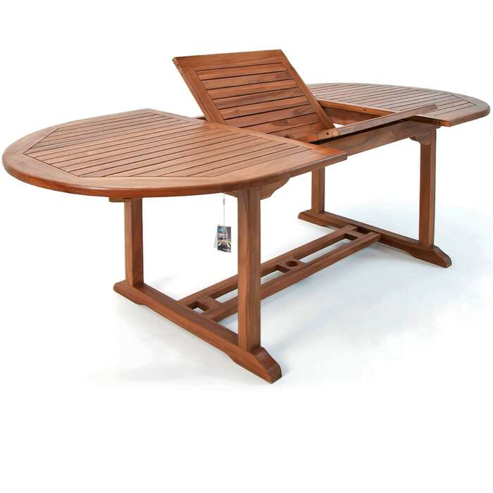 Садовий стіл Vanamo eucalyptus wood 150-200x100x74см сертифікований FSC®
