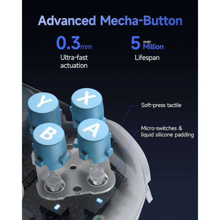 Контролер EasySMX S10 Switch 2 Pro з NFC, змінним D-Pad, магнітними панелями та акумулятором 1200mAh