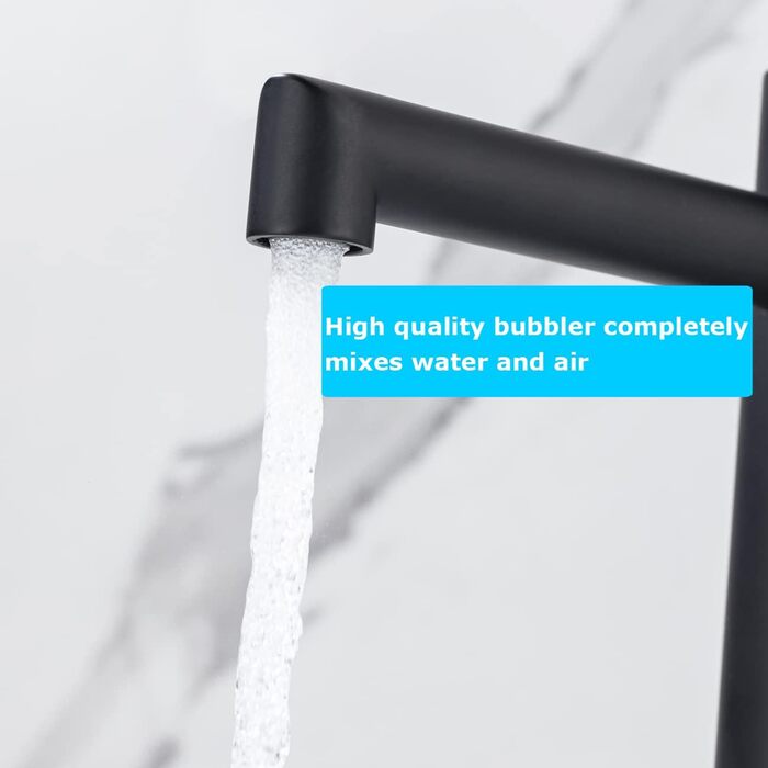 Змішувач для ванної кімнати ONECE, чорний, з висувною лійкою, 105 мм, одноручка, нержавіюча сталь