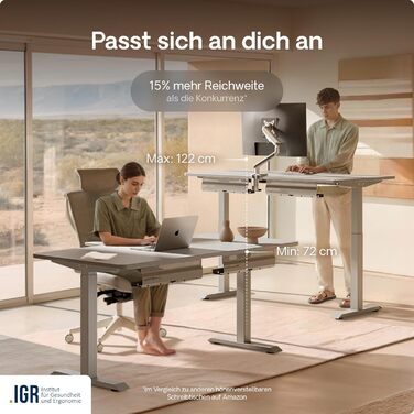 Регульований стіл Desktronic Homeone 160x80 см – електричний, з USB-портами, чорний + білий