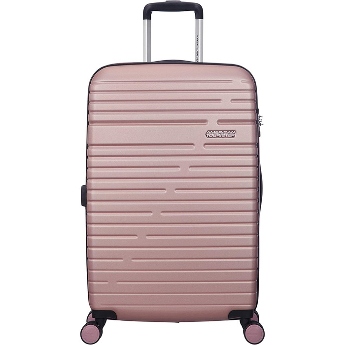 Валіза American Tourister Aero Racer Spinner 68, що розширюється, 75,5 л, Jet Black/Rose Pink