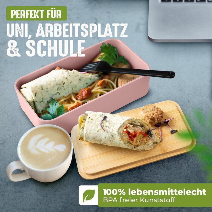 Набір Bento Box Moritz & Moritz (3 шт.) - Японський ланч-бокс для дорослих та дітей - 2 шт. рожевого кольору