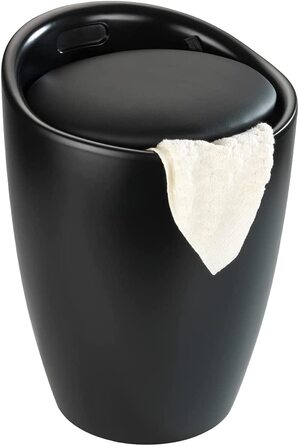 Стілець для ванної кімнати WENKO Candy з місцем для зберігання та збирачем для білизни, ABS-пластик, 20 л, Ø 36 x 50,5 см