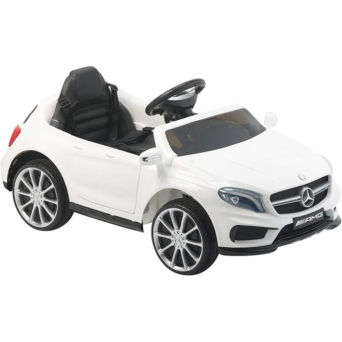 Електромобіль для дітей Mercedes-Benz GLA 45, білий, до 7 км/год, з пультом ДК, MP3