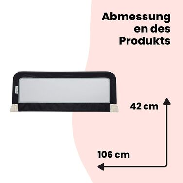 Бортик для ліжка Safety 1st портативний, сірий (18 міс. – 5 років) – захист від випадання, легкий монтаж, автоматичний замок