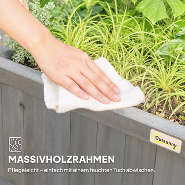 Підвищене грядка з шпалером та дахом, ящик для рослин, квітник, стійкий до погодних умов, дерево, 90 x 45 x 183 см, темно-сірий