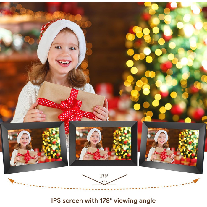 Цифрова фоторамка YUUTY WLAN 10.1 дюймів, 32ГБ, HD IPS LCD сенсорний екран 1280x800, автоматичний поворот, підтримка віддаленого передачі фото