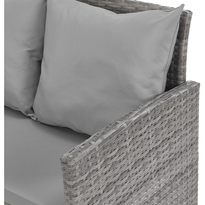 Садовий кутовий диван SVITA Madison Rattan-Lounge з ротангу сірого кольору для тераси та саду
