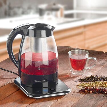 Скляний чайник Rosenstein & Shne Повністю автоматичний чайник і чайник WSK-500.tmp, 1,2 л (повністю автоматична чайна машина, автоматична чайник, налаштування температури)