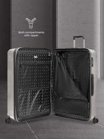 Набір валіз REDOLZ Essentials 14: S (55 см), M (66 см), L (77 см) з відділом для ноутбука, розширюваний, 4 колеса, TSA, Coffee Grey Metallic