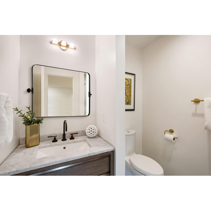 Дзеркало для ванної кімнати MOON MIRROR прямокутне з металевим каркасом, 50.8 x 71.1 см, Чорний (Матовий Чорний)