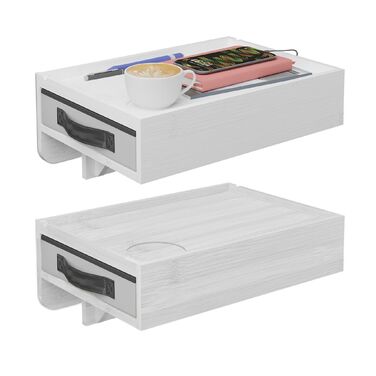 Набір з двох приліжкових столиків Relaxdays з бамбука з кріпленням