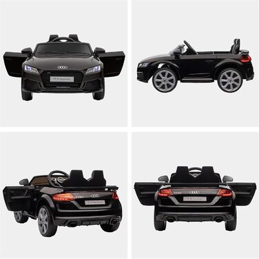 Дитячий електромобіль HOMCOM 12V з пультом, музикою, USB, MP3, LED-фарами, для дітей 3-5 років, чорний