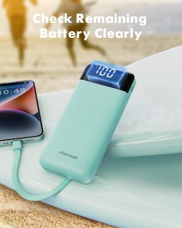 МАг, USB C, 4 кабелі, LED-дисплей, 6 виходів, сумісний з iPhone/Huawei/Samsung, 10000