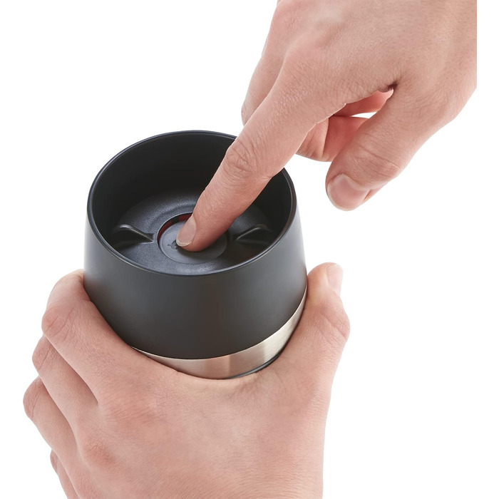 Термокружка Emsa Travel Mug Classic 360 ml, чорна, з Quick-Press, 360° відкриття, з термоізоляцією (513361)