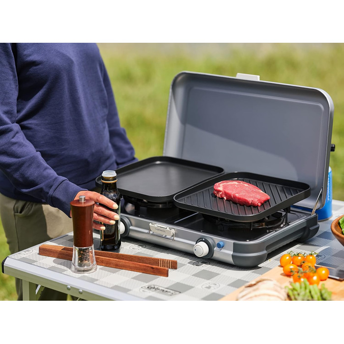 Газовий набір Campingaz 2 Grill & Go CV - плитка з 2 конфорками, для кемпінгу, з використанням газових картриджів, 3.6 Вт