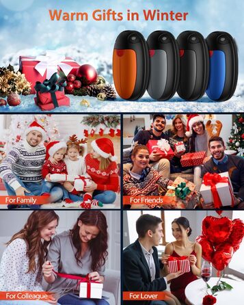 Електричні грілки для рук VTHW, набір 2 шт. - 20 годин тепла, USB, 3 температурні режими, для спорту та Raynaud's, помаранчевий