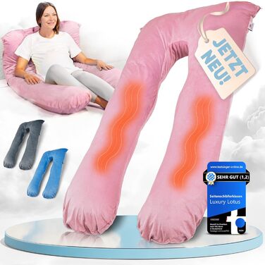 Подушка для сну на боці Lotus [З підігрівом] XXL, подушка комфорту, вагітність, подушка для годування, для кращого та здоровішого сну | (Еріка-фіолетовий)